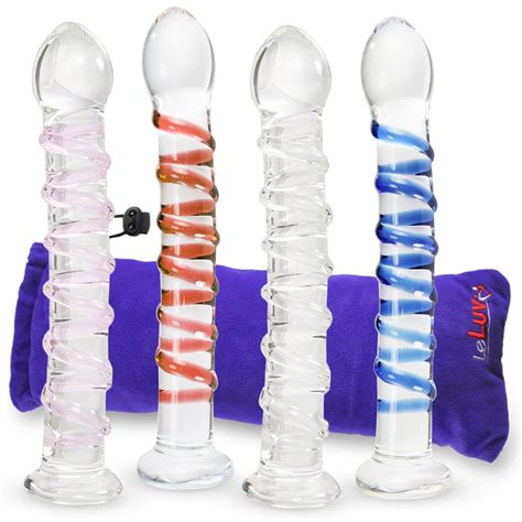 Leluv Glass 75 Inch Seductive Swirl Wand G Spot Dildo Bundle In A Premium Padded Pouch Etsy