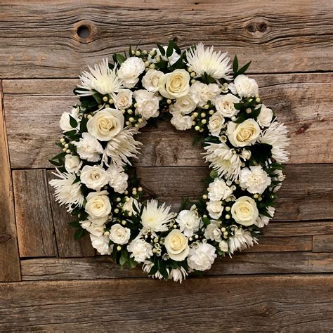 Classic White Sympathy Wreath Small Percy Waters Florist