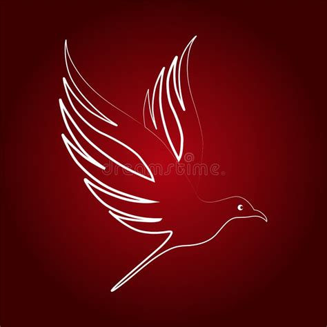 Bird Logo In Red Background Stock Vector Illustration Of Clear