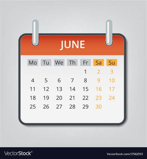June Calendar Cartoon