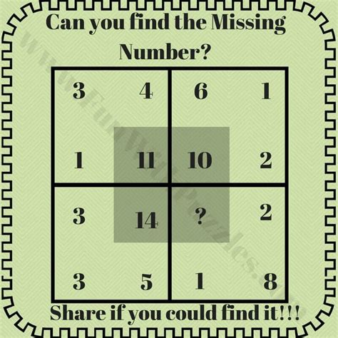 Number Puzzles And Answers For Middle School Students