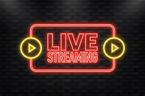 Premium Vector Neon Icon Live Streaming Icon Badge Emblem For