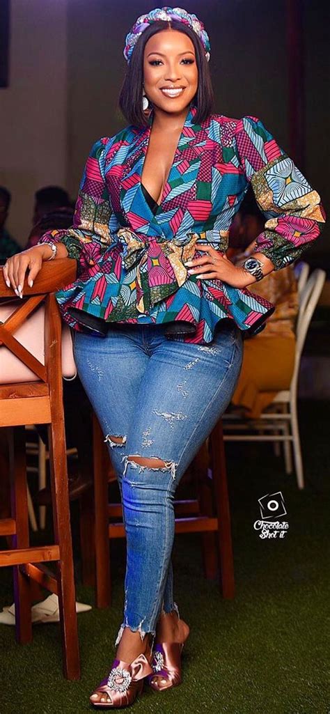 African Print Top With Jeans African Print Tops African Tops For Women African Fashion