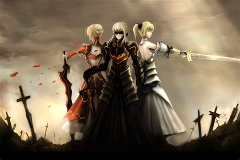 обои аниме Аниме девушки меч Остаться на ночь это судьба Серия fate saber alter Сабер