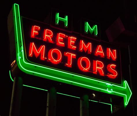 H M Freeman Motors Neon 2 Photograph By Timothy Smith Fine Art America