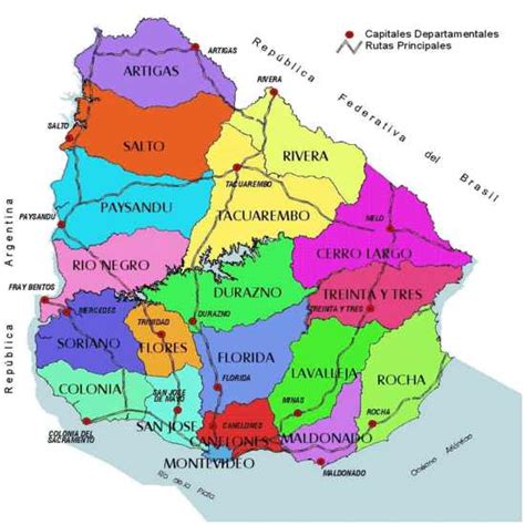 Esses mapas foram especialmente preparados para imprimir em uma impressora de computador. Mapa de Uruguay | Todotermas.com Uruguay
