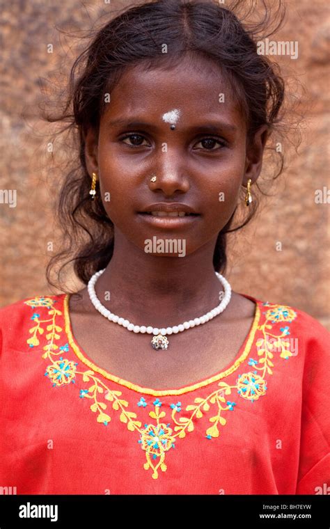 Beautiful Indian Girl Thanjavur Tamil Nadu State South India Stock