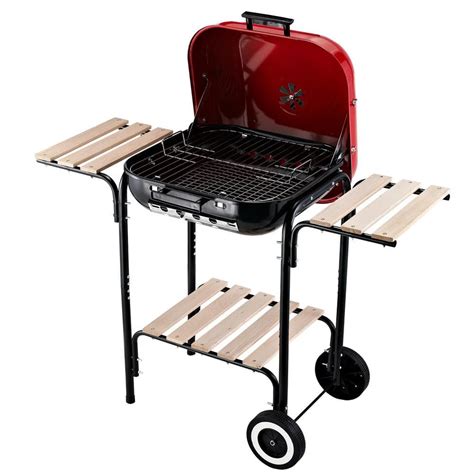 Outsunny 19 In Steel Porcelain Portable Outdoor Charcoal Barbecue