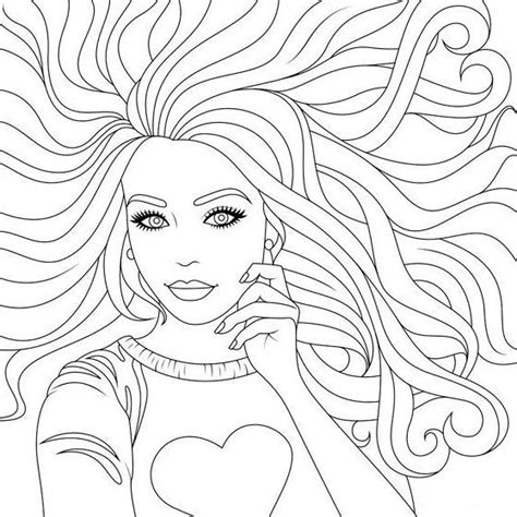 Dibujos Para Colorear De Niñas Bonitos - Dibujos de amor; Para pintar