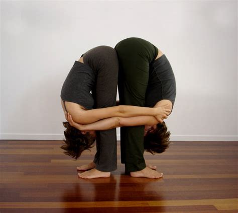 Partner Yoga Pose Double Standing Forward Bend Popsugar Fitness