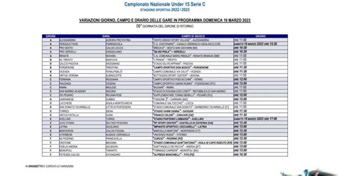 Under C Programma Gare Giornata