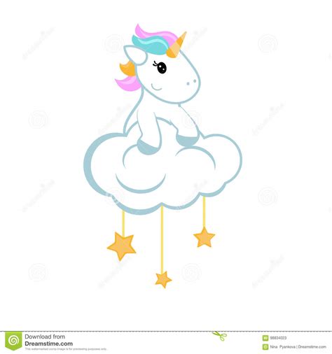 Cloud Illustration Cartoon Unicorn Cartoon