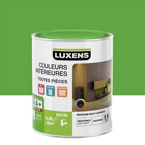 Peinture microporeuse bois exterieur luxens gris galet n 1. Peinture vert vert 4 LUXENS Couleurs intérieures satin 0.5 ...