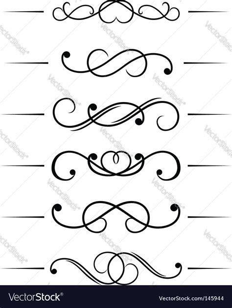 Swirl Elements Royalty Free Vector Image Vectorstock