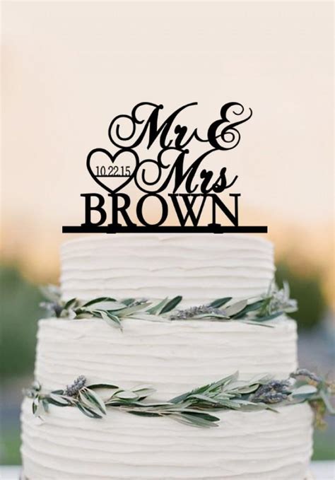 Custom Mr Mrs Wedding Cake Topper Personalized Topper Acrylic Wedding