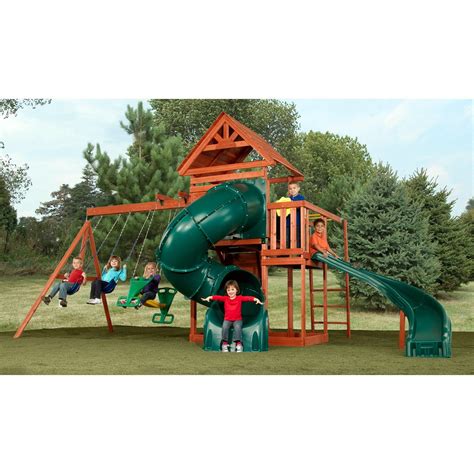 Swing N Slide Grandview Twist Wood Swing Set Playset