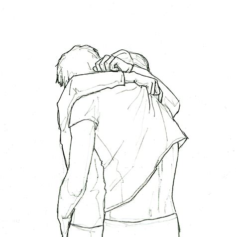 Two People Hugging Drawing Outline Goimages Name