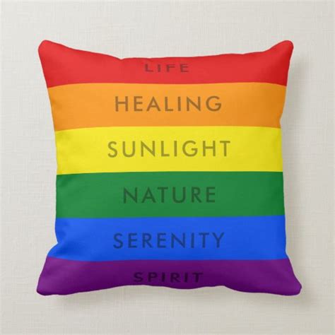 Rainbow Gay Pride Flag Quote Pillow