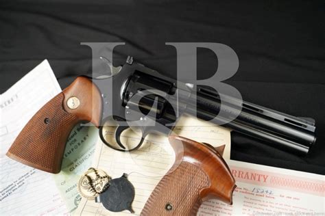Colt Python Model Blued 6″ 357 Magnum Revolver Herrett Grips Mfd 1961