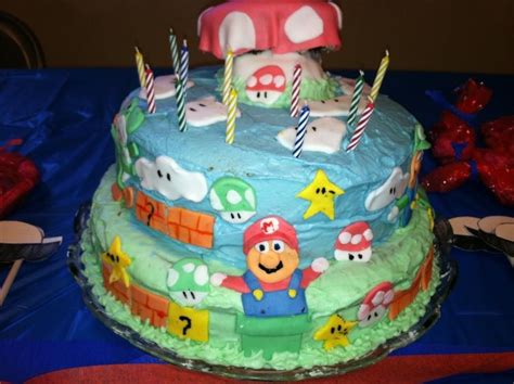Why choose a super mario cake? Mario cake I made for Mario themed party. Homemade ...