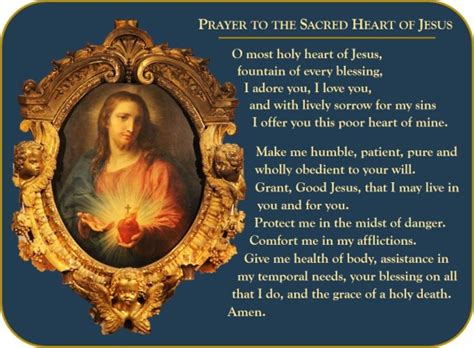 Sacred Heart Of Jesus Prayer Cardv4sm St John Neumann Parish Bryn