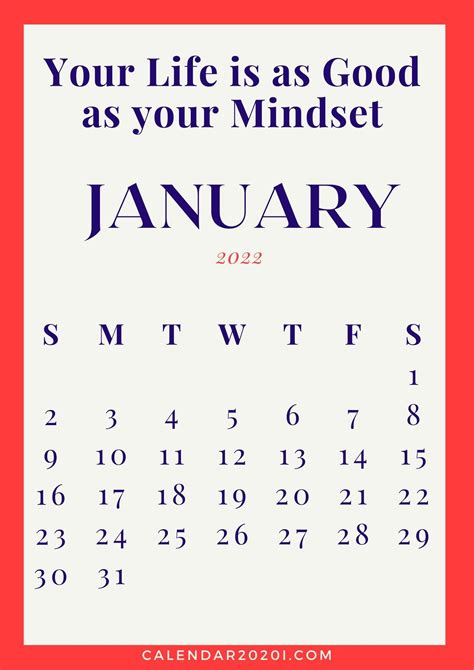 Printable Calendar 2022 With Quotes Latest News Update