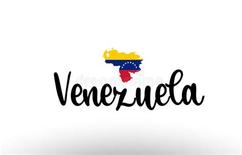 Texto Grande Del País De Venezuela Con La Bandera Dentro Del Logotipo
