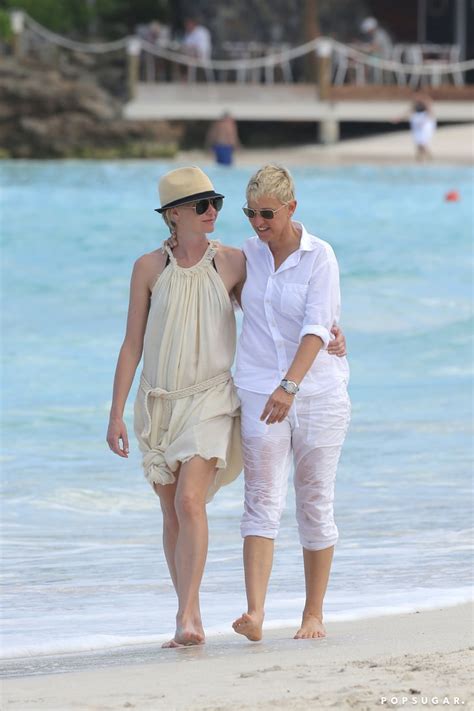 Ellen Degeneres And Portia De Rossi Took A Romantic Walk On The Beach Celebrity Beach Pda
