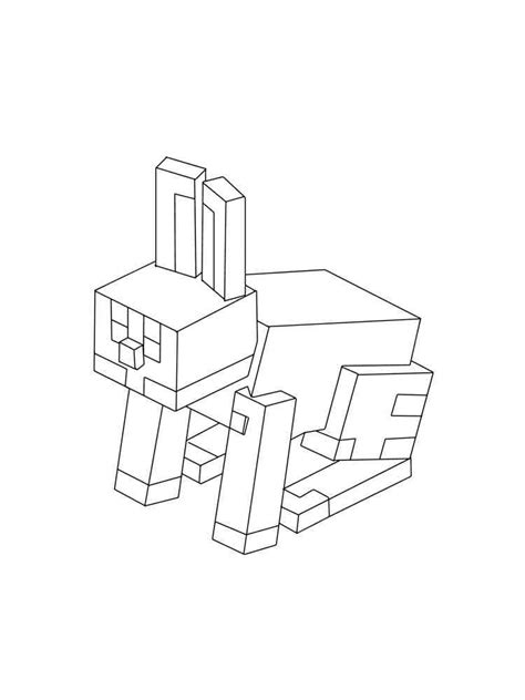 Rabbit Minecraft Coloring Page