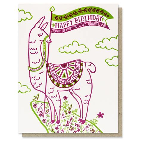 Happy Birthday Llama Card Paper Parasol Press