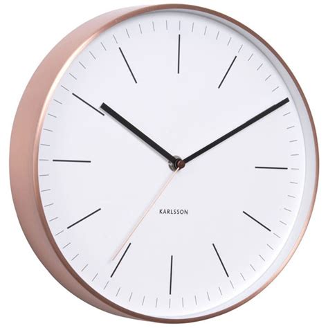 Karlsson Minimal Copper Clock White Classic Wall Clock