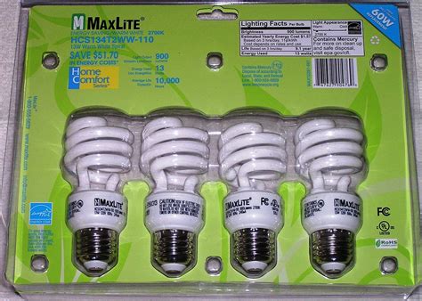 Maxlite Home Comfort Cfl 13 Watt 60w Spiral Warm White 2700k Light Bulb