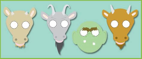 three billy goats gruff role play masks free early years and primary teaching resources eyfs and ks1