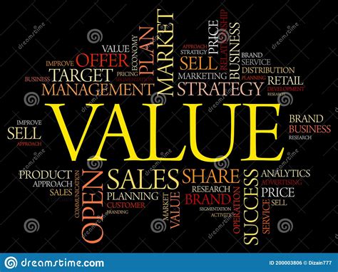 Value word cloud collage stock illustration. Illustration of honor - 200003806