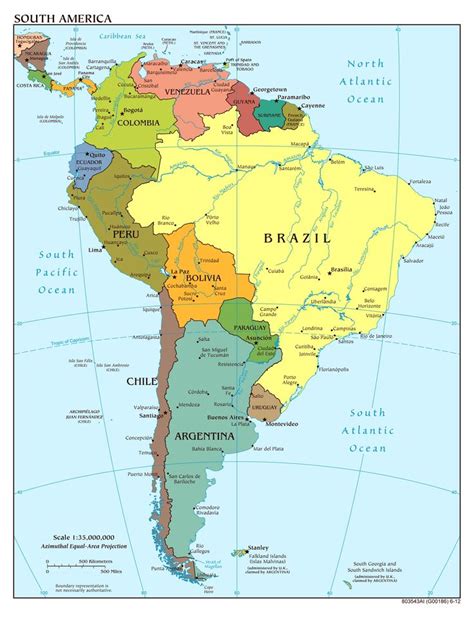 Specific South America States And Capitals Map Labels South America Map
