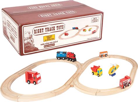 Buy Wooden Train Track 52 Piece Set 18 Feet Of Track Expansion And 5