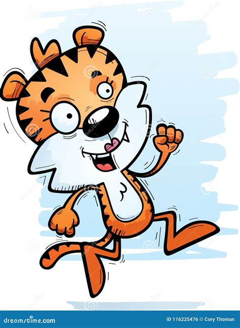 Cartoon Female Tiger Running Stock Vector Illustration Of Animal