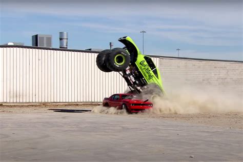 Monster Truck Crushes A Dodge Hellcat On Epic Fast N Loud Episode
