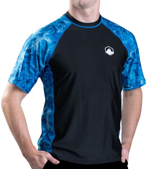 Mens Rash Guard Short Sleeve Swim Shirt Uv 50 Aqua Design