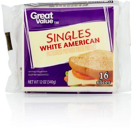 Start your food diary today! Great Value White American Cheese Product Singles, 12 oz ...