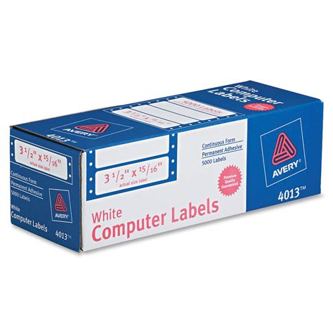 Avery Continuous Form Computer Labels 1516 Width X 3 12 Length