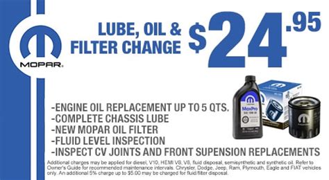Save Big With Printable Mopar Oil Change Coupons