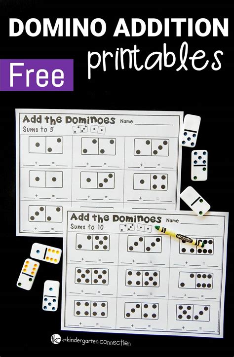 Domino Addition Printables The Kindergarten Connection Addition Math