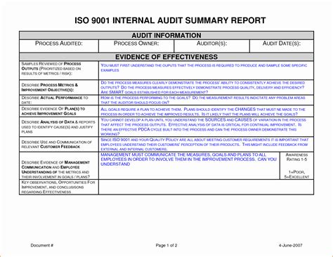 As9100 Audit Report Latter Example Template