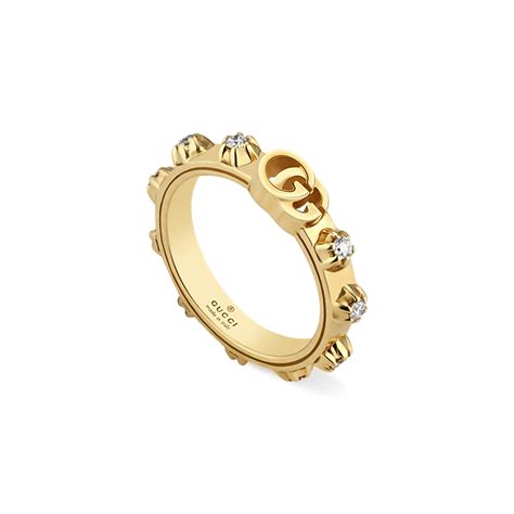 Gucci Gg Running 18ct Yellow Gold 030ct Diamond Ring Ybc554301001 Mw