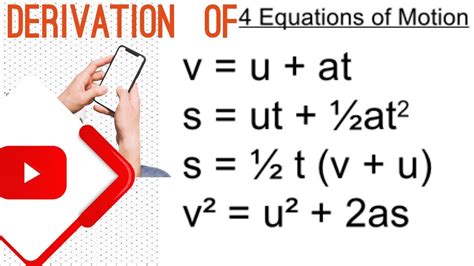 Derivation Of Equation Of Motion By Calculus Method Youtube