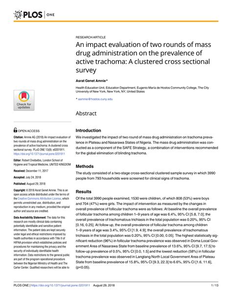 Pdf An Impact Evaluation Of Two Rounds Of Mass Drug Administration On The Prevalence Of Active
