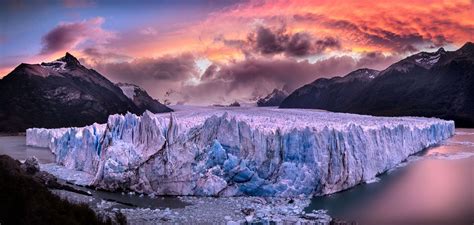 Ice Formation Glaciers Perito Moreno Argentina Sunset Hd Wallpaper