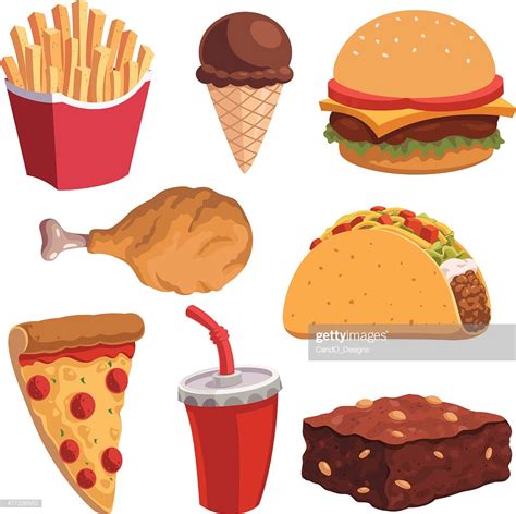 Fast Food Cartoon Set High Res Vector Graphic Getty Images