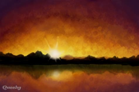 Sunrise ← a landscape Speedpaint drawing by Hanneke ... Sunset scenery drawing in pencil for beginners step by step how to paint water 2.